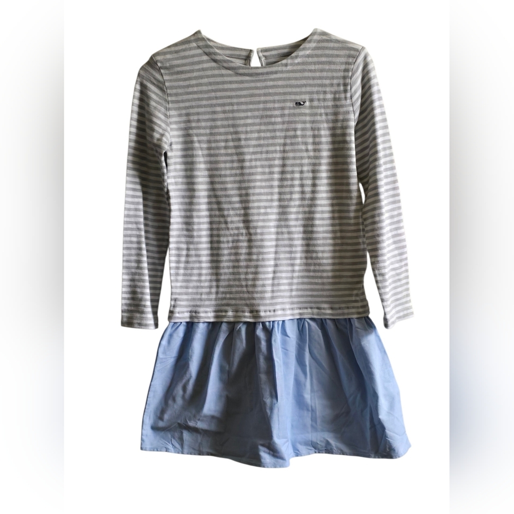 Vineyard Vines Girls' Striped Knit-to-Cotton Dress